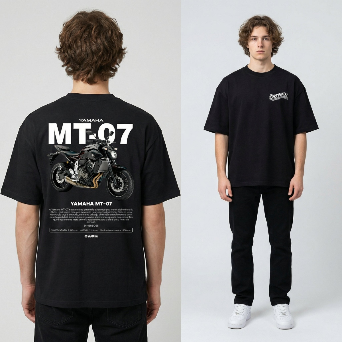 Streetwear Brand Top - Koszulka Yamaha MT-07 w stylu motocykla