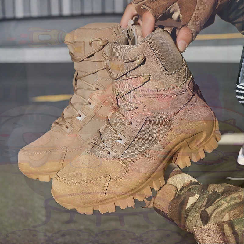 Streetwear Brand Model - Tan Long Barrel Deadlift Casual Sneakers