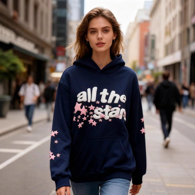 Streetwear Brand Drops - Nowa bluza z nadrukiem literowym, zdobiona