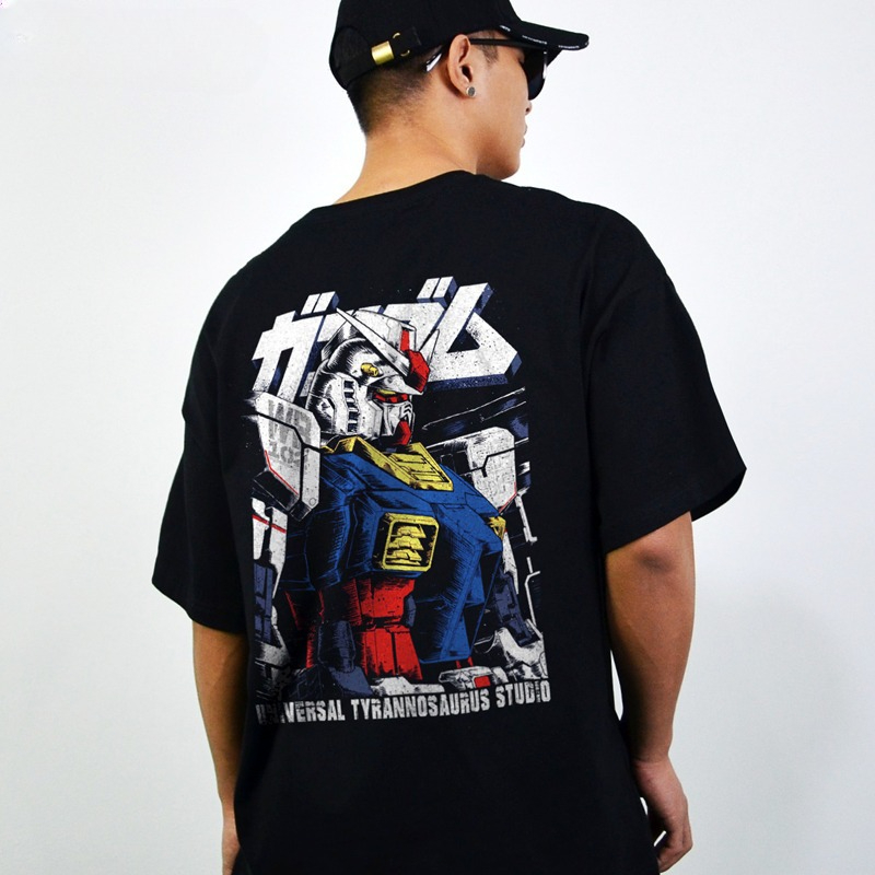 Streetwear Brand Model - Koszulki z grafiką Gundam Męskie Letnie