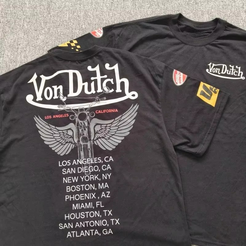 Streetwear Brand Top - Koszulka z grafiką o tematyce motocyklowej